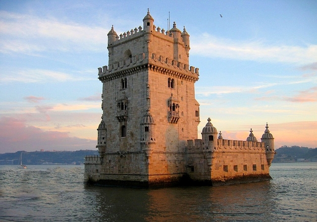 Belem tower guarding entrance to Lisbon's harbor Belem tower guarding entrance to Lisbon's harbor